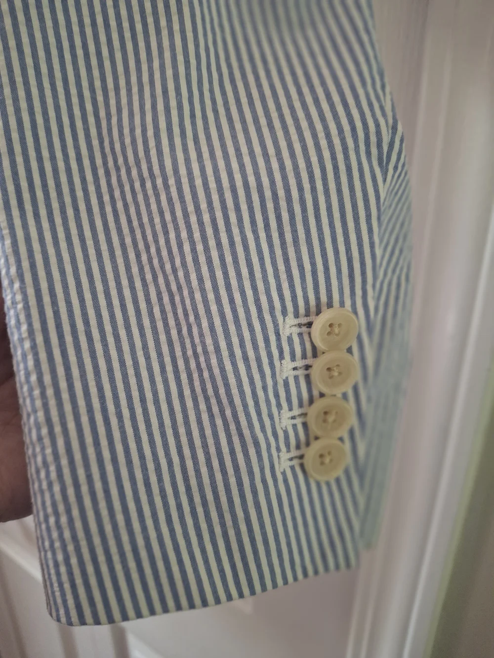 Polo by Ralph Lauren  Blue & White Striped Seersucker Blazer and Pant Set